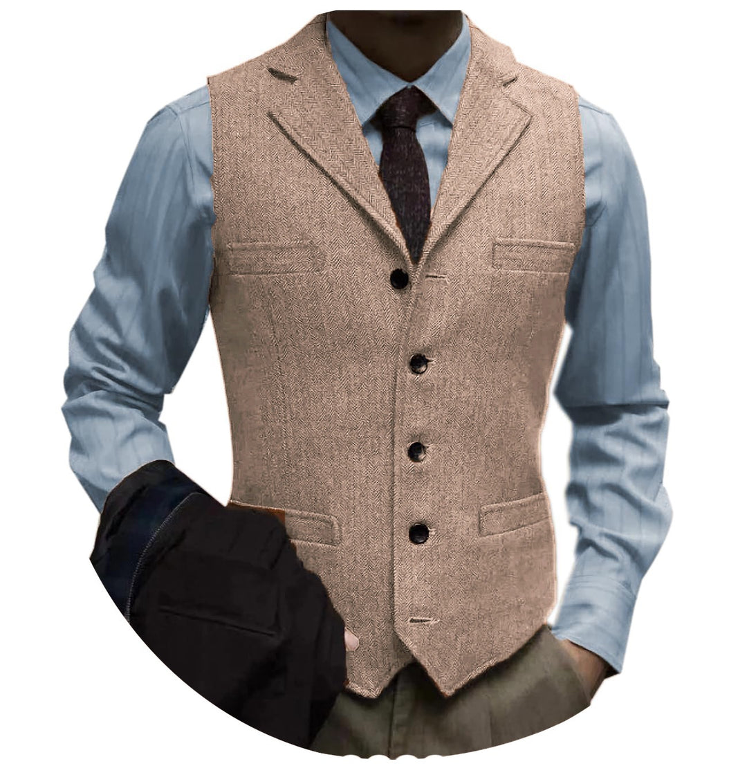 herringbone tweed suit vest