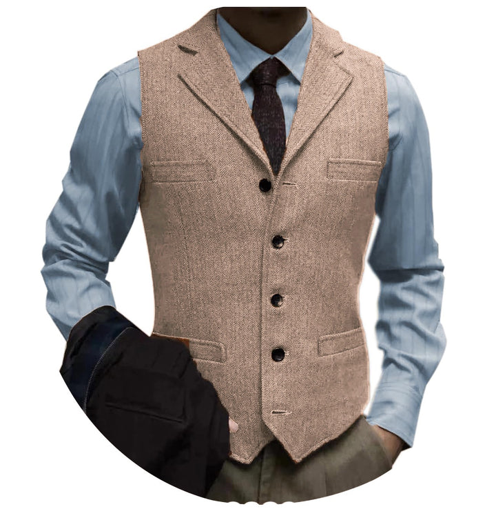 herringbone tweed suit vest