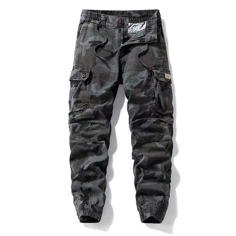 Men's Camouflage Military Cargo Pants Relaxed Fit Zipper Pockets Cotton Cargo Pants
