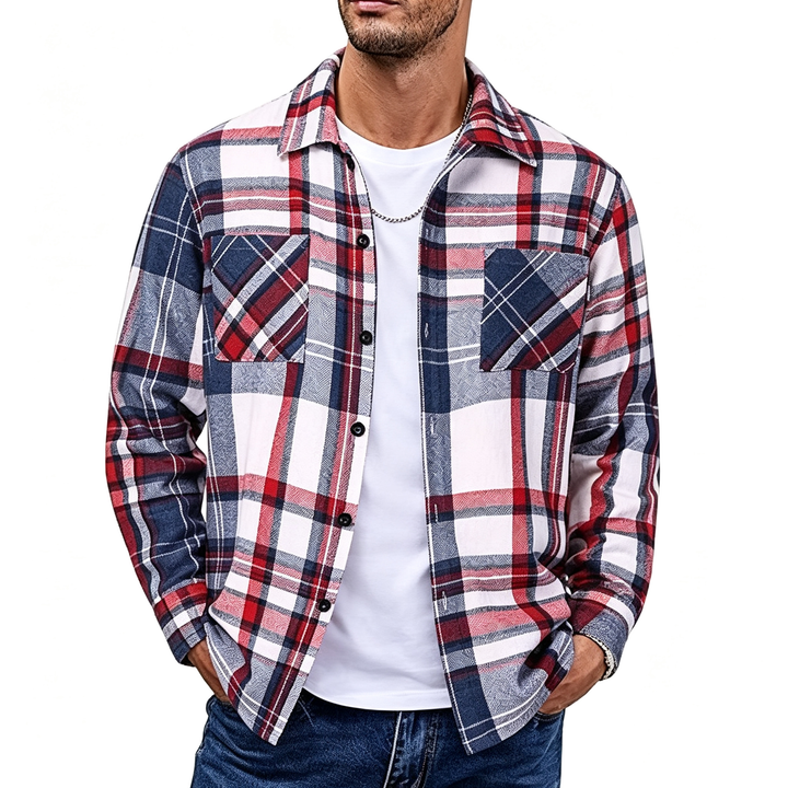Plaid Long Sleeve Button Down Shirt Jacket