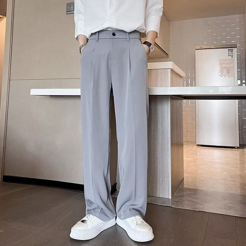 Men's straight-leg dress trousers