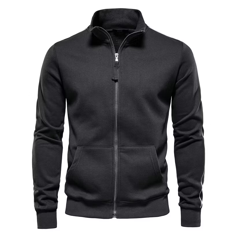 Men's Casual Solid Zip-Up Sweatshirt