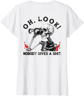 "Look! Nobody cares" Funny Skull Print T-shirt