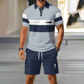 Men's Short-Sleeve Polo Shirt and Shorts Set