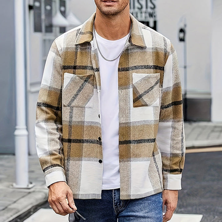Collared plaid shirt coat