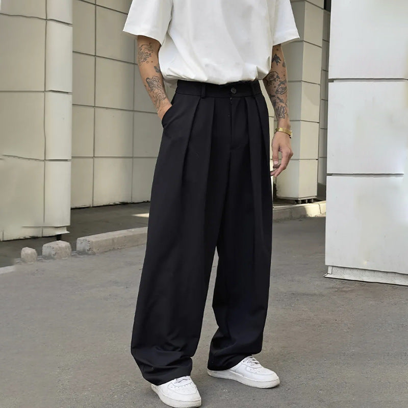 Double Pleat Loose Fit Casual Pants