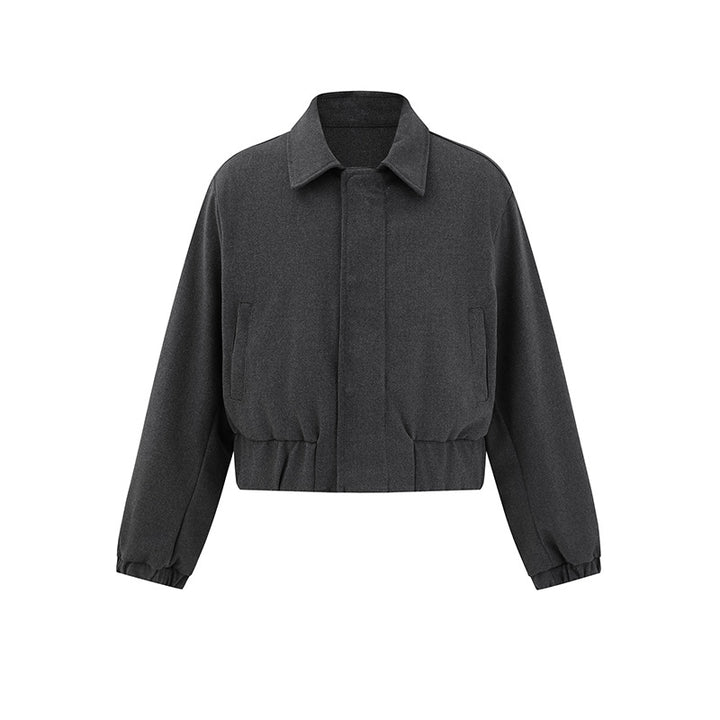 Button Front Cropped Casual Jacket