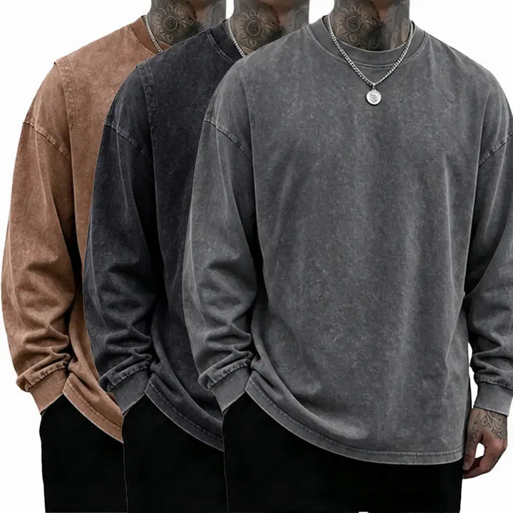 Oversized Casual Washed Long Sleeve Shirt