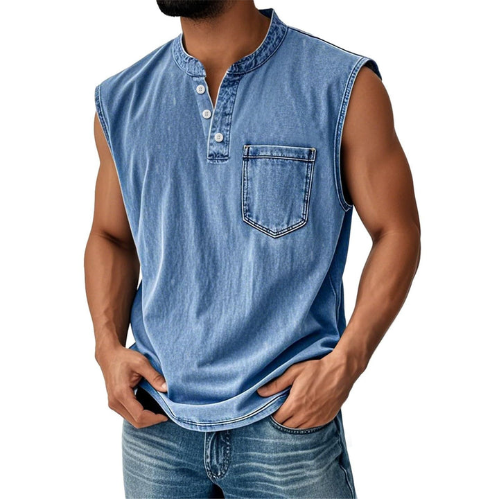 Men’s Sleeveless Henley T-Shirt