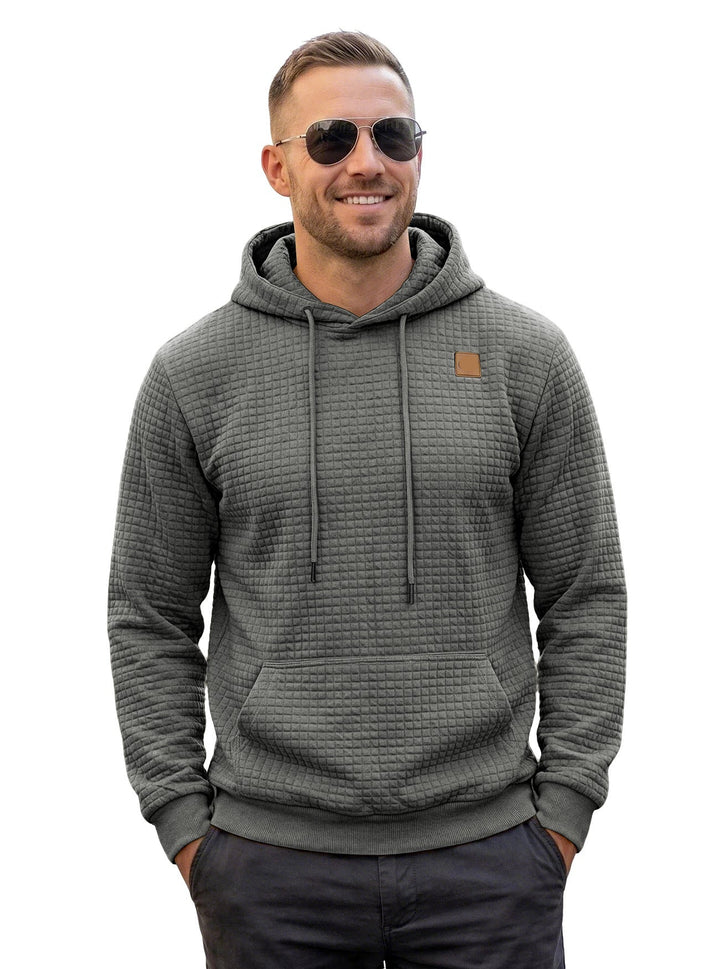 Casual Mens Waffle Hooded Top