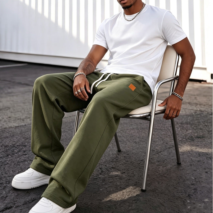 Fleece Lined Loose Straight Leg Casual Sweatpants
