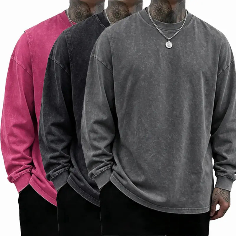 Oversized Casual Washed Long Sleeve Shirt