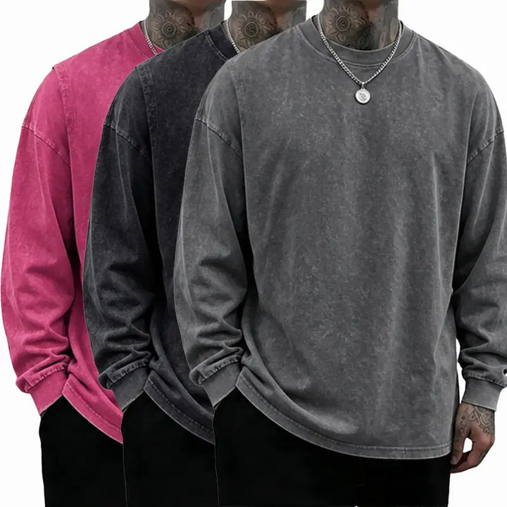 Oversized Casual Washed Long Sleeve Shirt