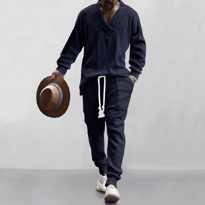 Men Knit Sweater Pants Set