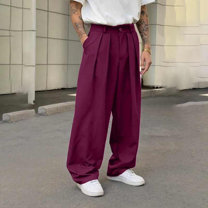 Double Pleat Loose Fit Casual Pants