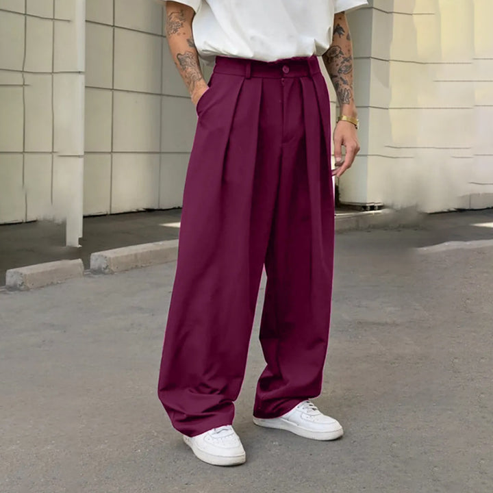 Double Pleat Loose Fit Casual Pants