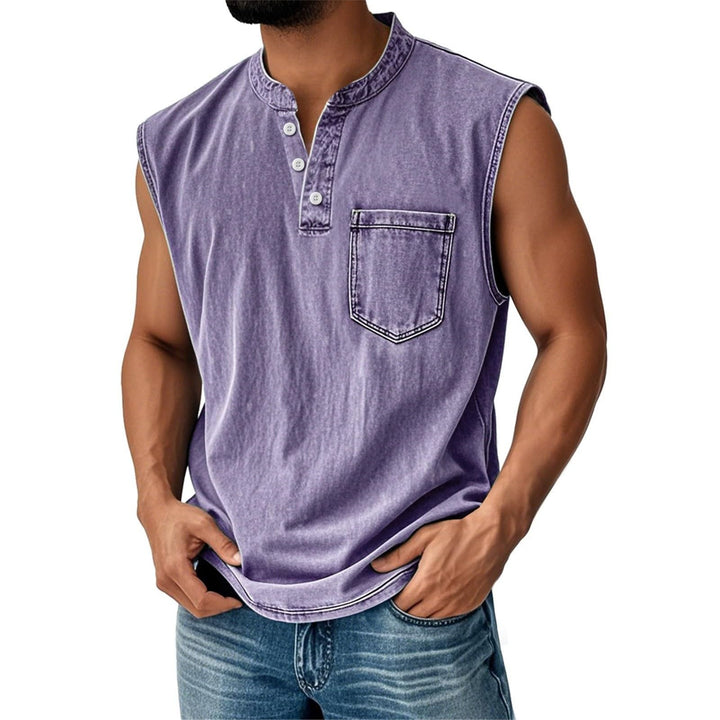 Men’s Sleeveless Henley T-Shirt