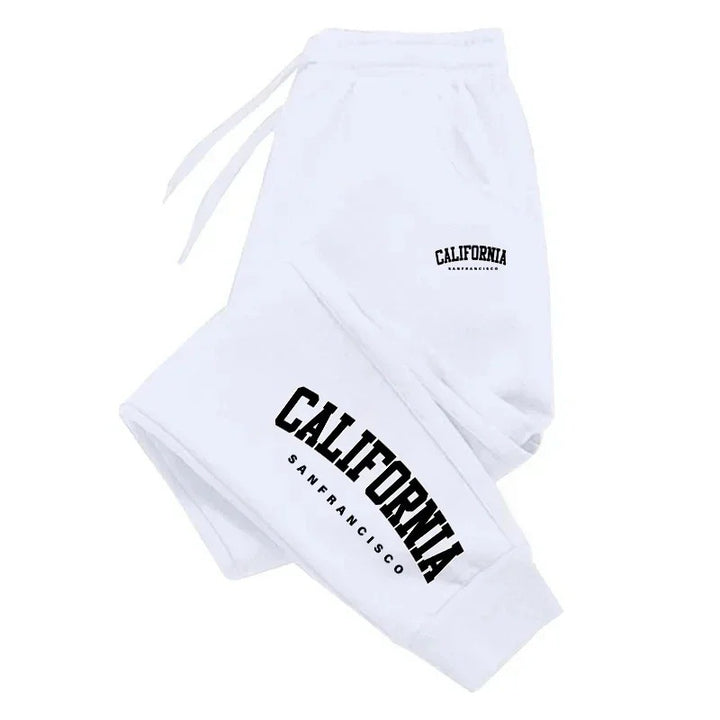 Men Warm Fleece Letter Print Jogger Pants