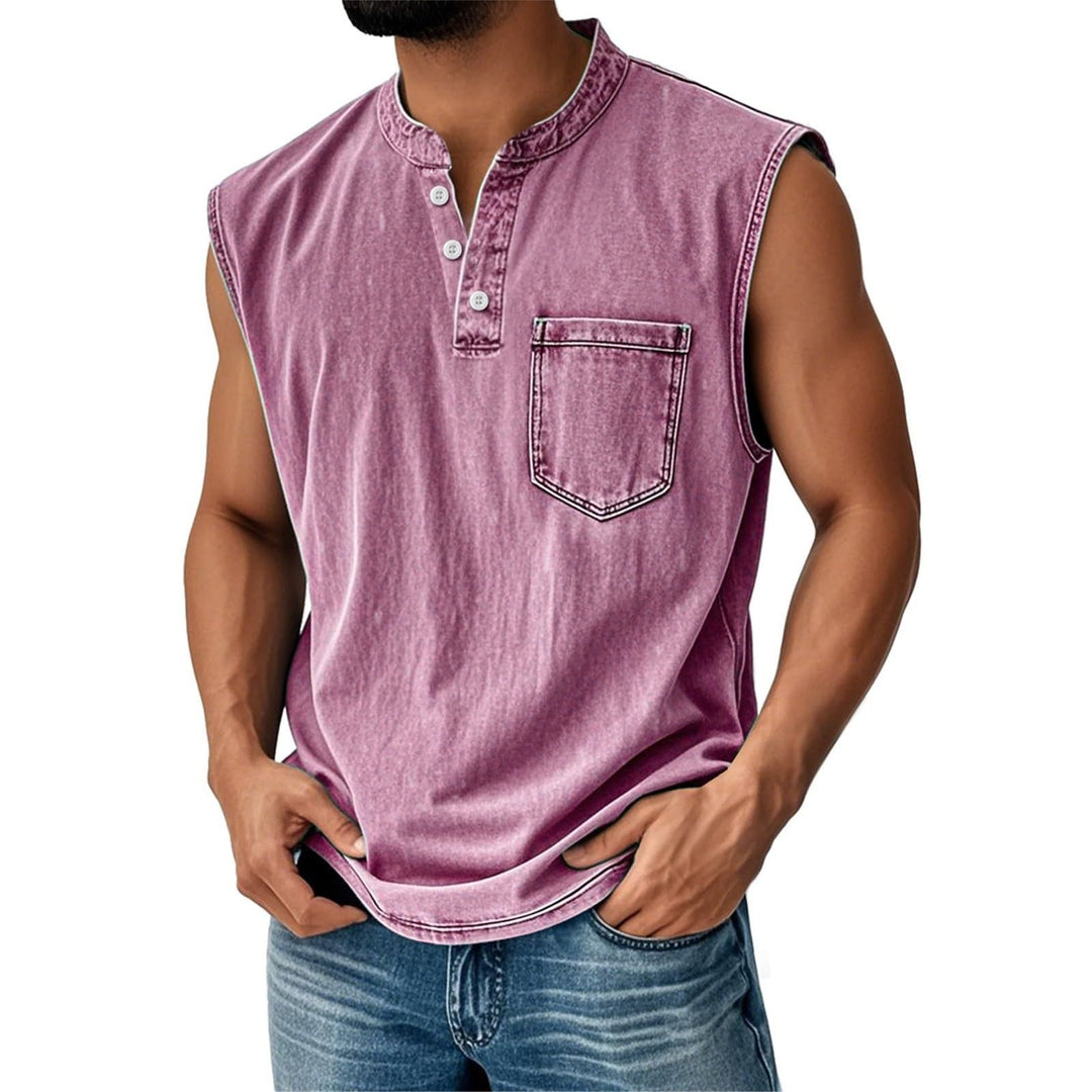 Men’s Sleeveless Henley T-Shirt