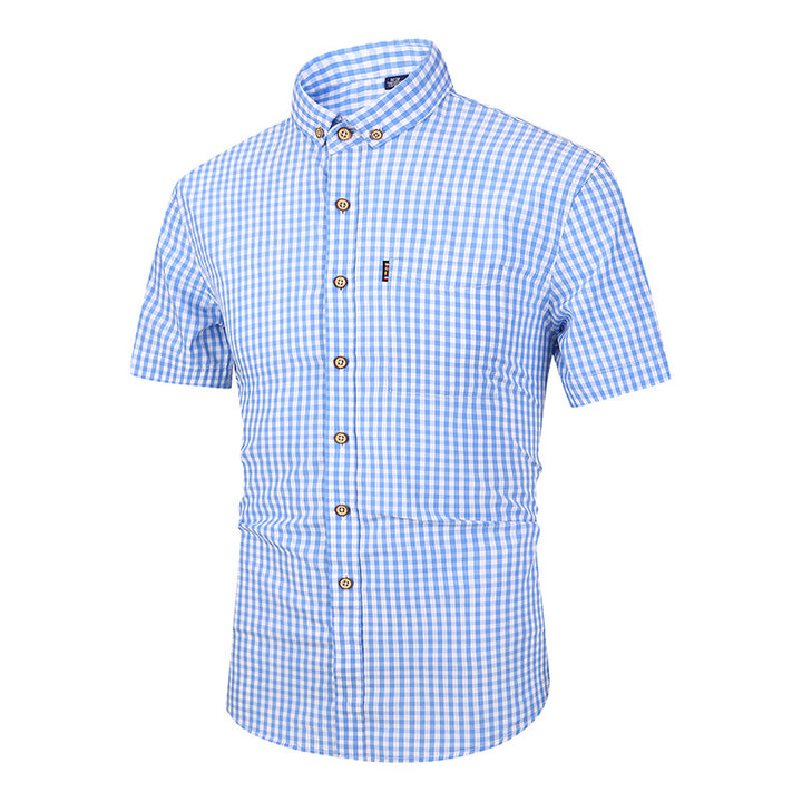 Classic plaid short-sleeved shirt