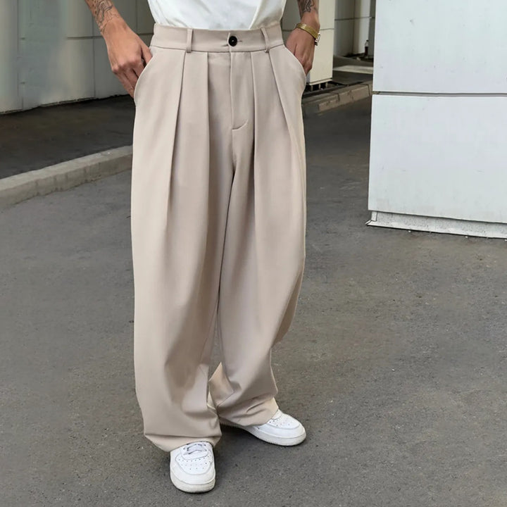 Double Pleat Loose Fit Casual Pants