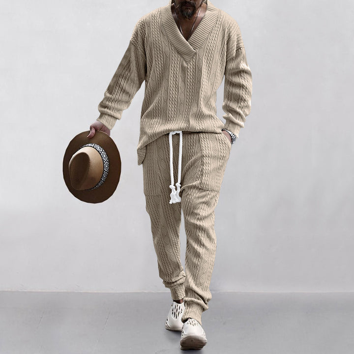 Men Knit Sweater Pants Set