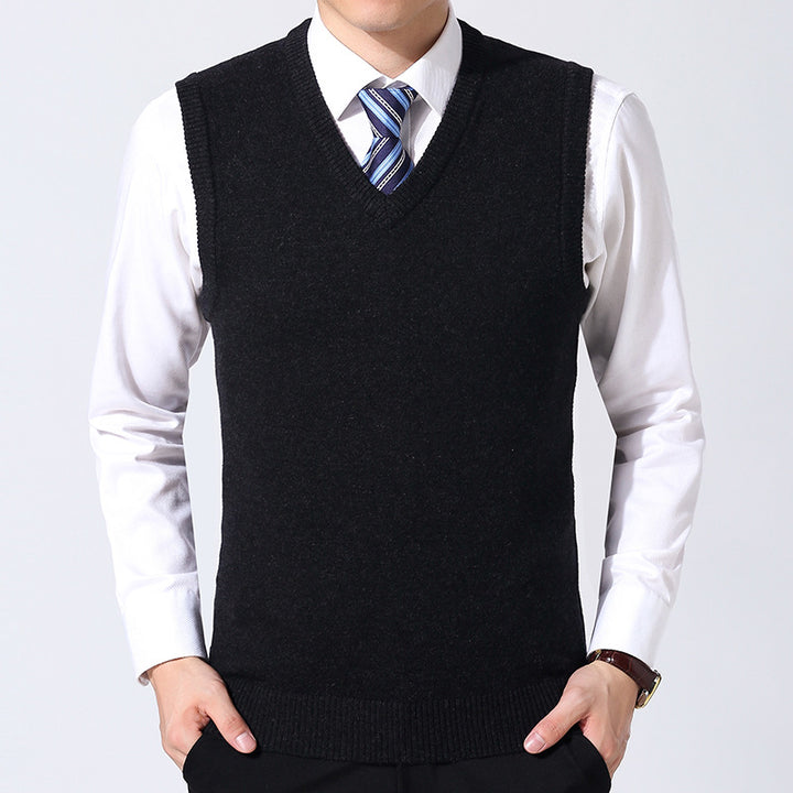 Casual V Neck Sleeveless Pullover Vest