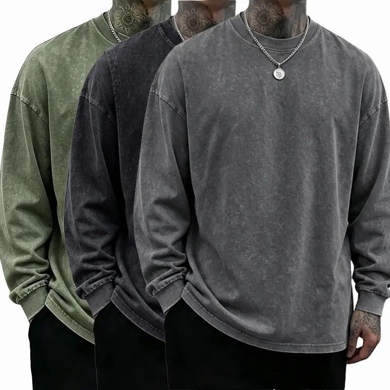 Oversized Casual Washed Long Sleeve Shirt