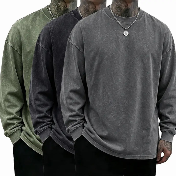 Oversized Casual Washed Long Sleeve Shirt