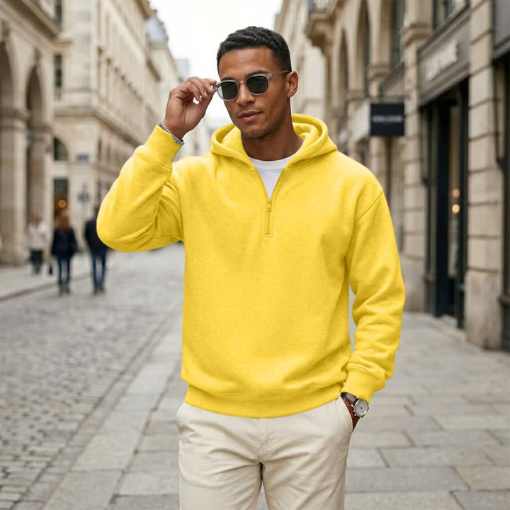 Quarter Zip Hoodie Relaxed Fit Pullover Top