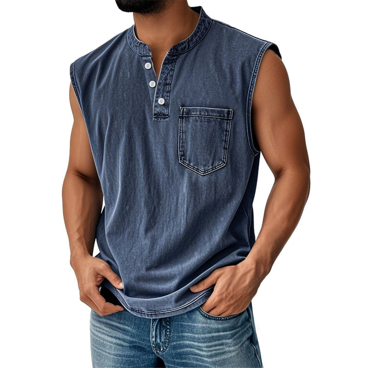 Men’s Sleeveless Henley T-Shirt
