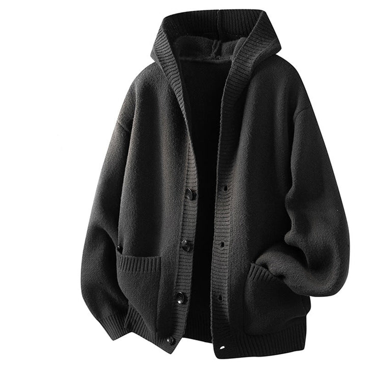 Casual Hooded Knit Open Jacket
