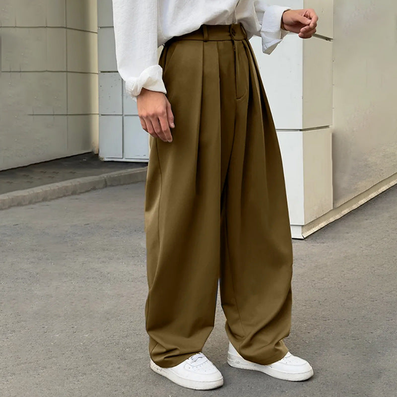Double Pleat Loose Fit Casual Pants