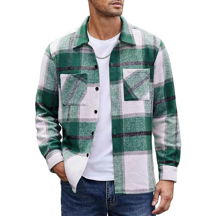 Collared plaid shirt coat