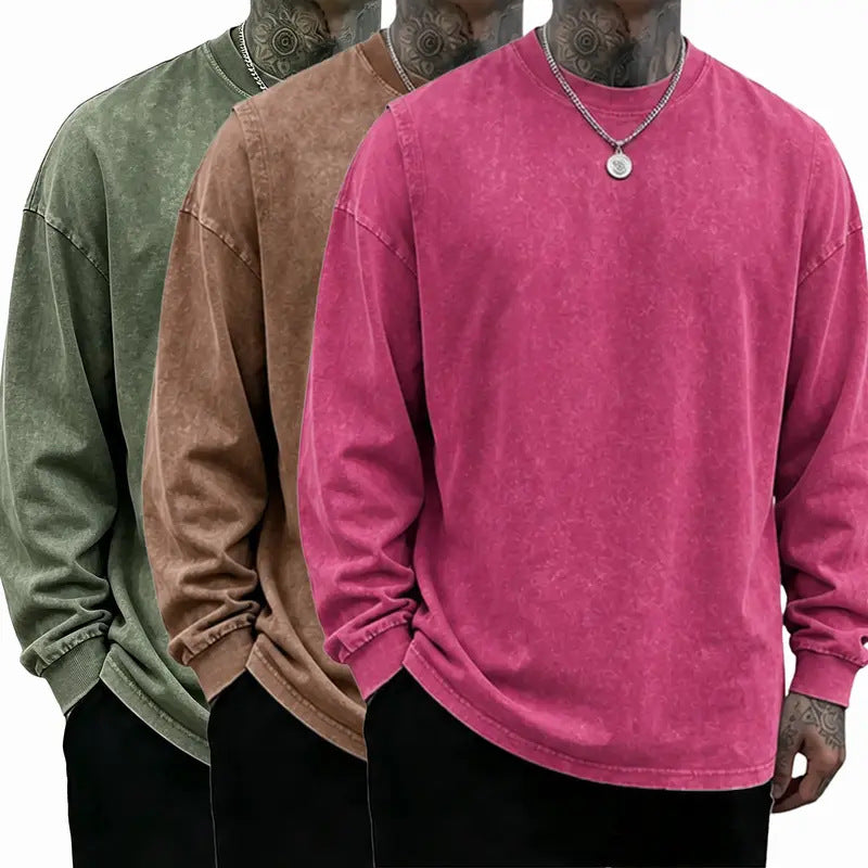 Oversized Casual Washed Long Sleeve Shirt
