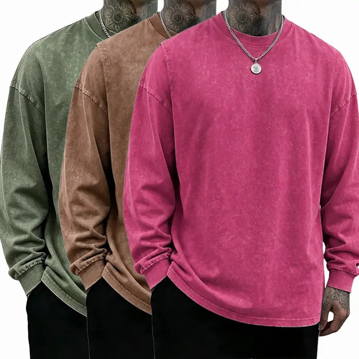 Oversized Casual Washed Long Sleeve Shirt