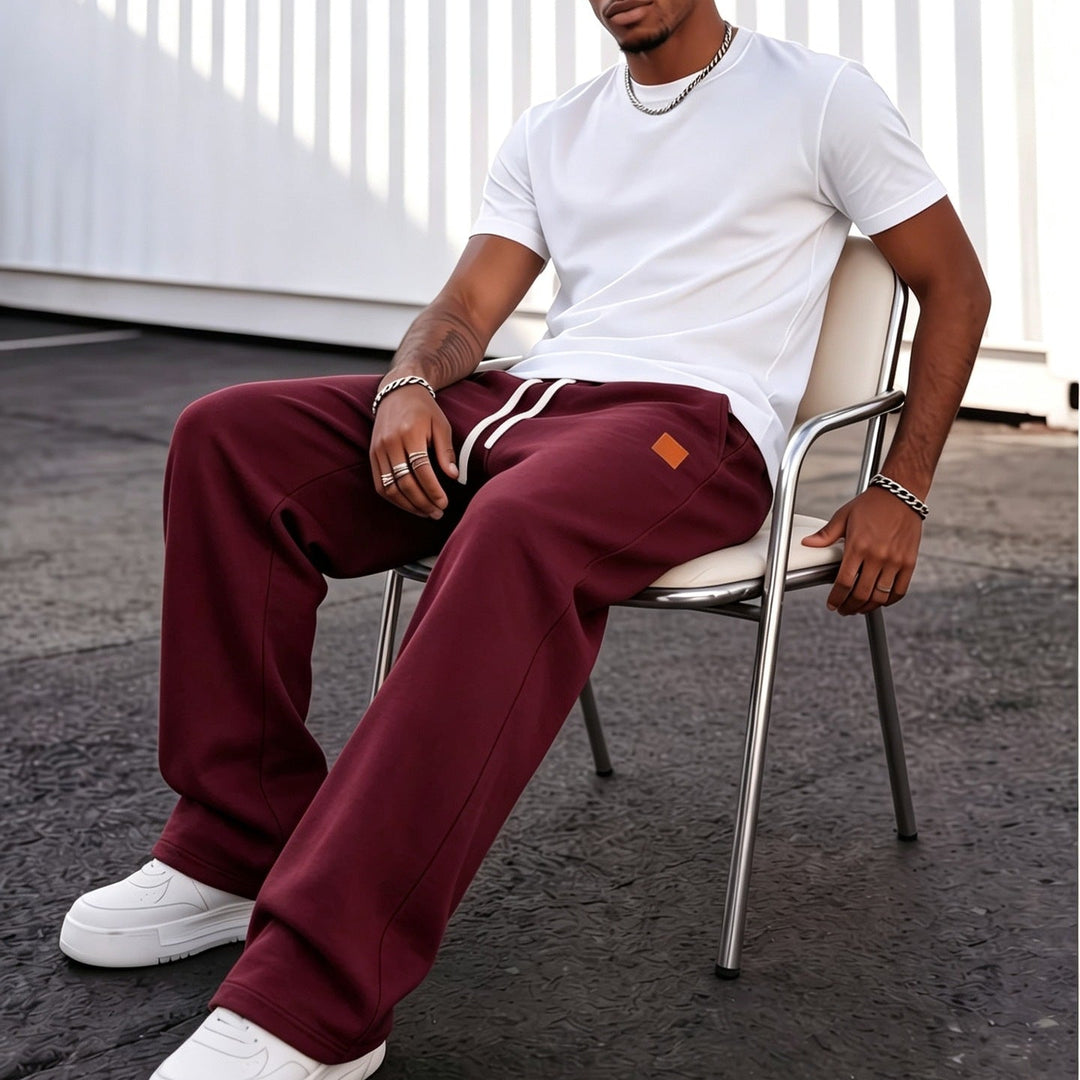 Fleece Lined Loose Straight Leg Casual Sweatpants