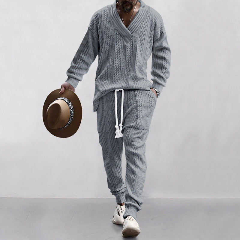 Men Knit Sweater Pants Set
