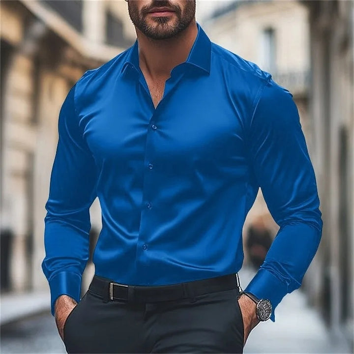 Comfortable solid color long-sleeved shirt