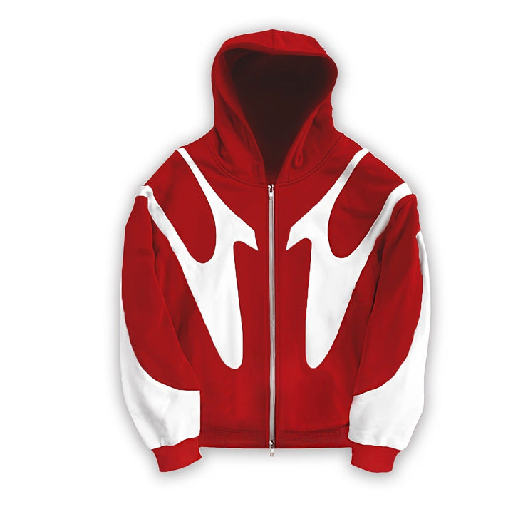 Streetwear Color Block Full Zip Hoodie