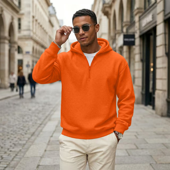 Quarter Zip Hoodie Relaxed Fit Pullover Top