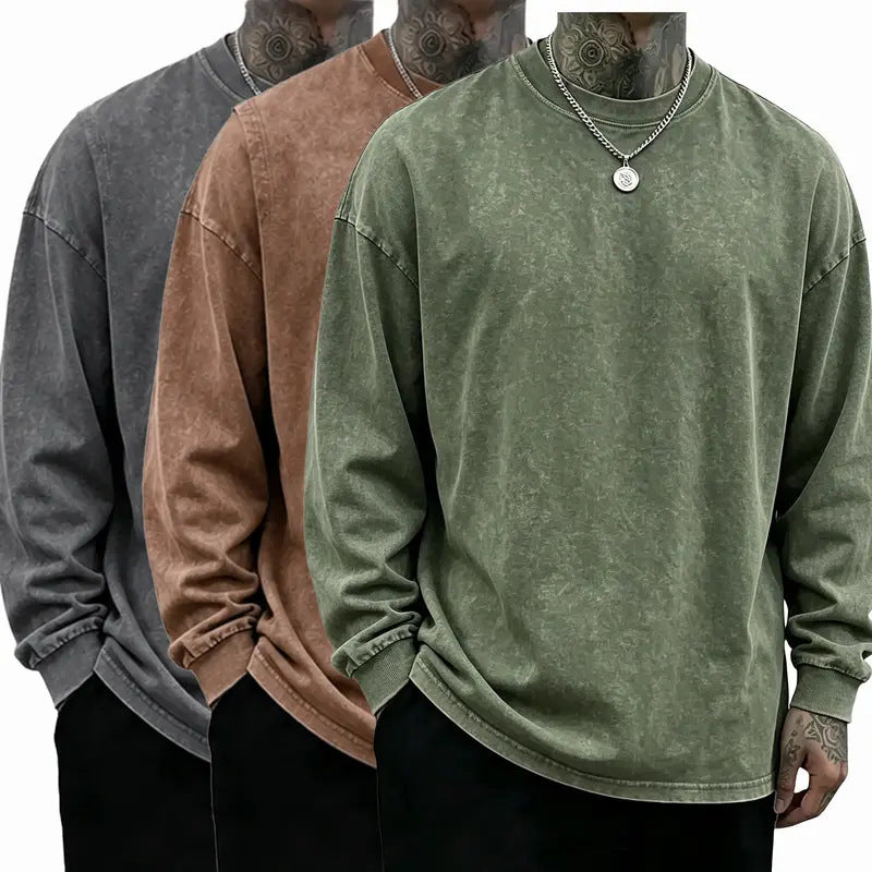 Oversized Casual Washed Long Sleeve Shirt