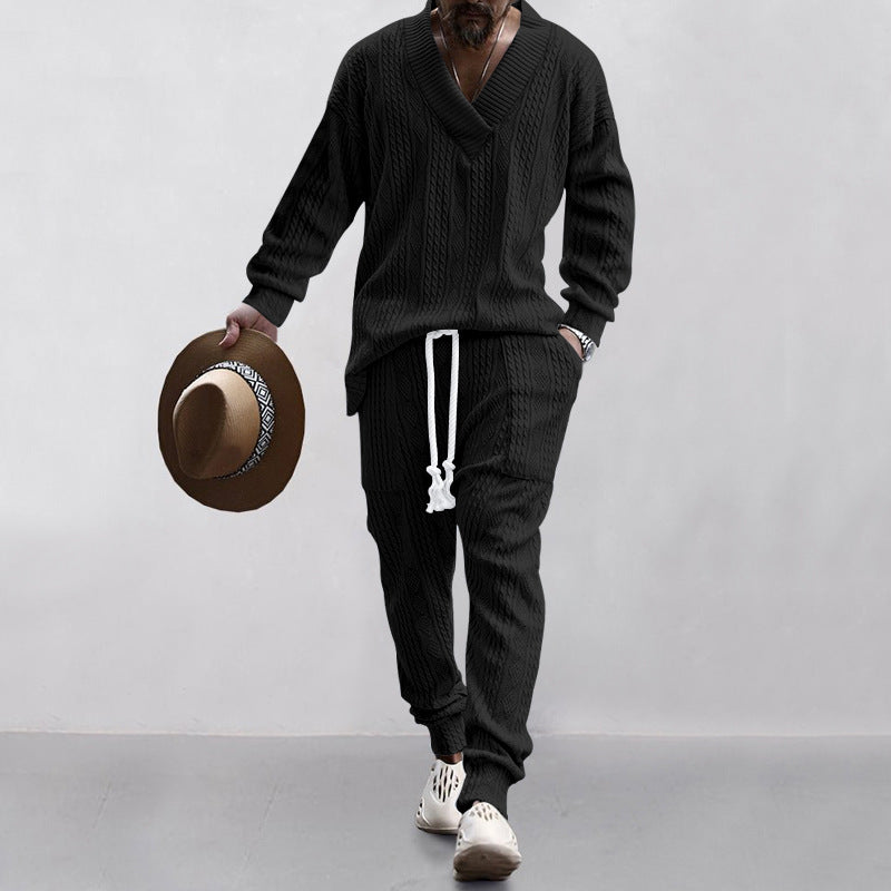 Men Knit Sweater Pants Set