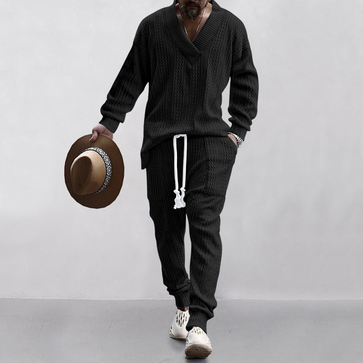 Men Knit Sweater Pants Set
