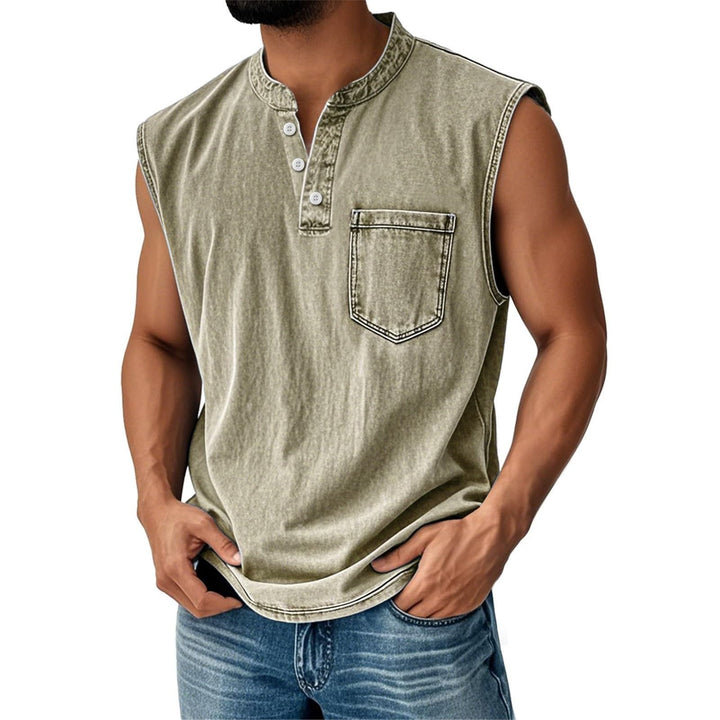 Men’s Sleeveless Henley T-Shirt