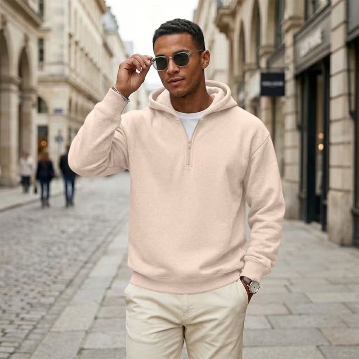 Quarter Zip Hoodie Relaxed Fit Pullover Top