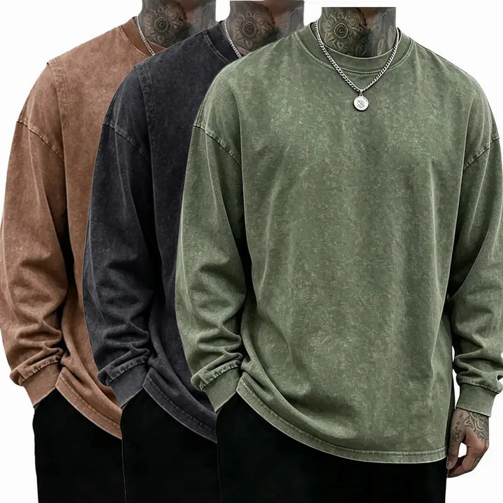Oversized Casual Washed Long Sleeve Shirt