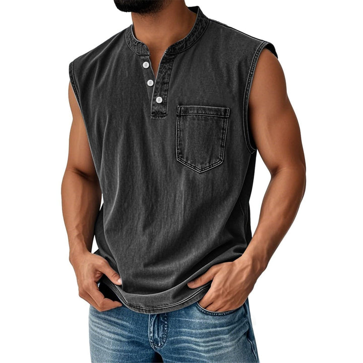 Men’s Sleeveless Henley T-Shirt