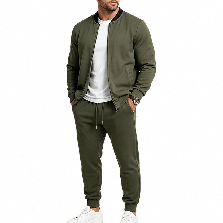 Sporty Bomber Top And Jogger Pant Set
