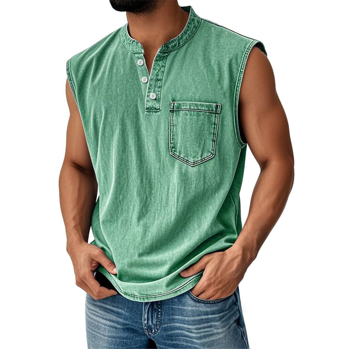 Men’s Sleeveless Henley T-Shirt